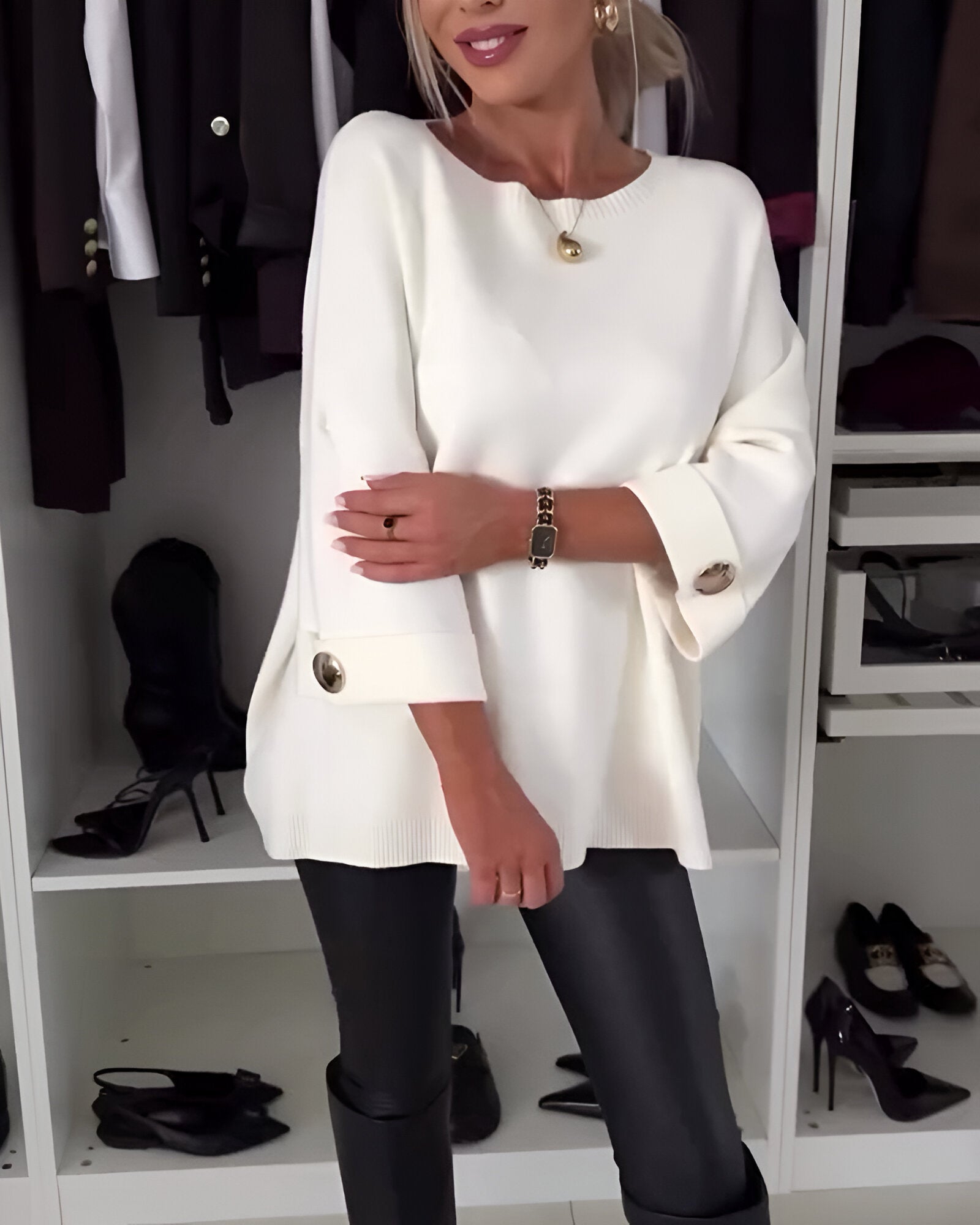 Lucía™ | Weicher Pullover mit Knopfdetails