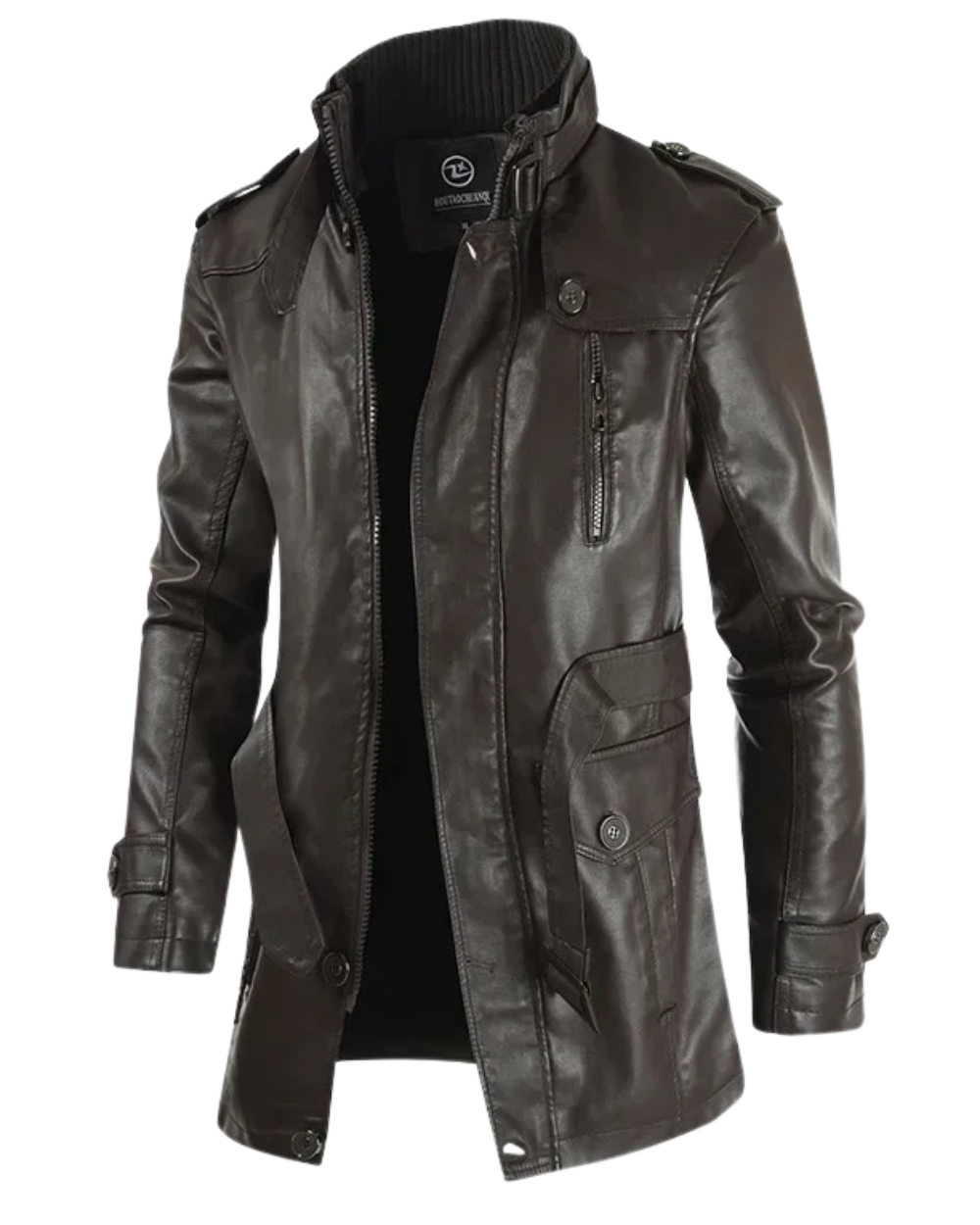 Matthias-Leon® | Elegante lange Motorradlederjacke