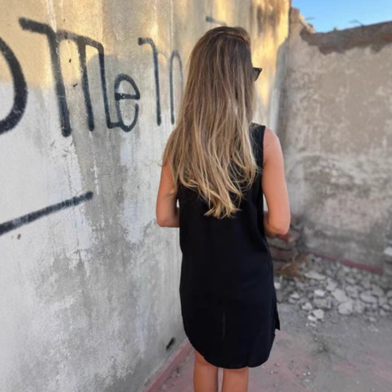 BLANDA I ÄRMELLOSES LEINEN-KLEID