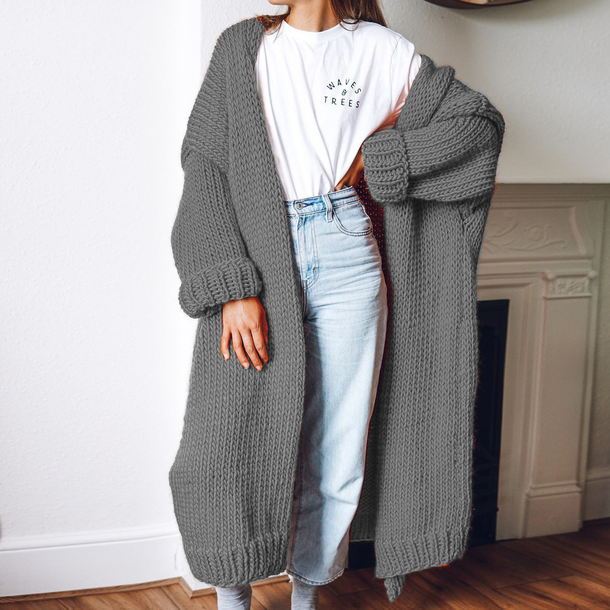 Sofia – Langer Strick-Cardigan mit lockerer Passform für Damen