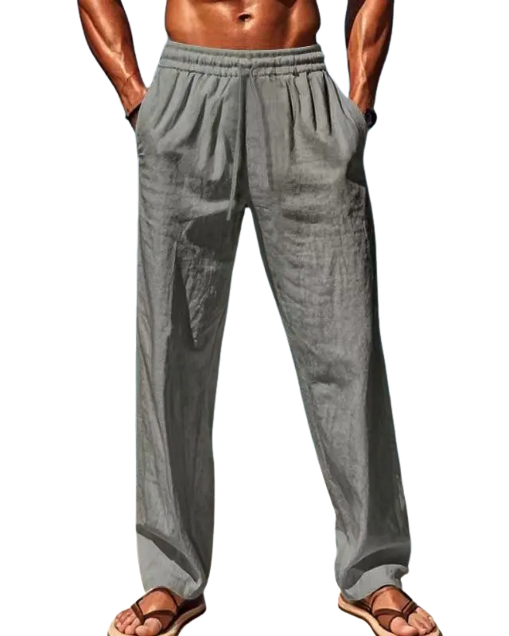 David – Elegante Leinenhose im Hawaii-Stil