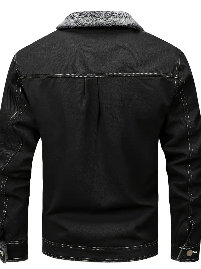 Geoffroy – Vintage-Denimjacke mit Fleecefutter